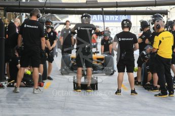 World © Octane Photographic Ltd. Renault Sport F1 Team RS16 - Pit Stop Practice. Friday 25th November 2016, F1 Abu Dhabi GP - Practice 1, Yas Marina circuit, Abu Dhabi. Digital Ref :