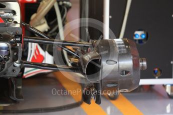 World © Octane Photographic Ltd. Scuderia Ferrari SF16-H – front brake ducting detail. Friday 25th November 2016, F1 Abu Dhabi GP - Practice 1, Yas Marina circuit, Abu Dhabi. Digital Ref :