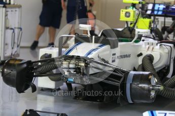 World © Octane Photographic Ltd. Williams Martini Racing, Williams Mercedes FW38 – Front Hydraulics. Friday 25th November 2016, F1 Abu Dhabi GP - Practice 1, Yas Marina circuit, Abu Dhabi. Digital Ref :