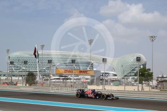 World © Octane Photographic Ltd. Scuderia Toro Rosso STR11 – Daniil Kvyat with halo. Friday 25th November 2016, F1 Abu Dhabi GP - Practice 1, Yas Marina circuit, Abu Dhabi. Digital Ref : 1756LB2D7020