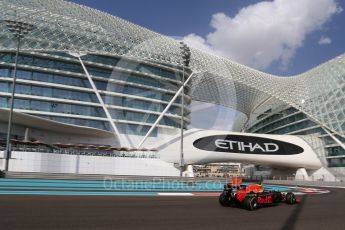 World © Octane Photographic Ltd. Red Bull Racing RB12 – Max Verstappen. Friday 25th November 2016, F1 Abu Dhabi GP - Practice 1, Yas Marina circuit, Abu Dhabi. Digital Ref : 1756LB2D7357