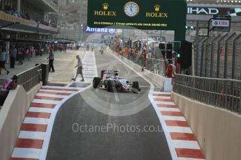 World © Octane Photographic Ltd. Haas F1 Team VF-16 – Romain Grosjean. Friday 25th November 2016, F1 Abu Dhabi GP - Practice 2, Yas Marina circuit, Abu Dhabi. Digital Ref :