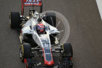 World © Octane Photographic Ltd. Haas F1 Team VF-16 – Romain Grosjean. Friday 25th November 2016, F1 Abu Dhabi GP - Practice 2, Yas Marina circuit, Abu Dhabi. Digital Ref :