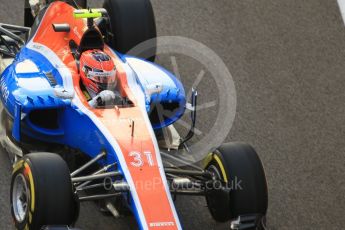 World © Octane Photographic Ltd. Manor Racing MRT05 – Esteban Ocon. Friday 25th November 2016, F1 Abu Dhabi GP - Practice 2, Yas Marina circuit, Abu Dhabi. Digital Ref :