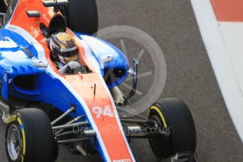 World © Octane Photographic Ltd. Manor Racing MRT05 - Pascal Wehrlein. Friday 25th November 2016, F1 Abu Dhabi GP - Practice 2, Yas Marina circuit, Abu Dhabi. Digital Ref :