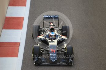 World © Octane Photographic Ltd. McLaren Honda MP4-31 – Fernando Alonso. Friday 25th November 2016, F1 Abu Dhabi GP - Practice 2, Yas Marina circuit, Abu Dhabi. Digital Ref :