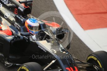World © Octane Photographic Ltd. McLaren Honda MP4-31 – Fernando Alonso. Friday 25th November 2016, F1 Abu Dhabi GP - Practice 2, Yas Marina circuit, Abu Dhabi. Digital Ref :