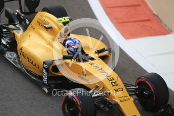World © Octane Photographic Ltd. Renault Sport F1 Team RS16 – Jolyon Palmer. Friday 25th November 2016, F1 Abu Dhabi GP - Practice 2, Yas Marina circuit, Abu Dhabi. Digital Ref :