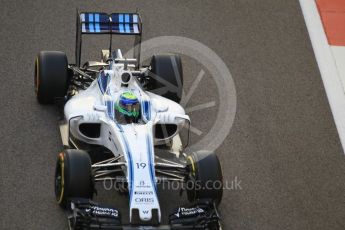 World © Octane Photographic Ltd. Williams Martini Racing, Williams Mercedes FW38 – Felipe Massa. Friday 25th November 2016, F1 Abu Dhabi GP - Practice 2, Yas Marina circuit, Abu Dhabi. Digital Ref :