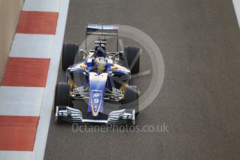 World © Octane Photographic Ltd. Sauber F1 Team C35 – Marcus Ericsson. Friday 25th November 2016, F1 Abu Dhabi GP - Practice 2, Yas Marina circuit, Abu Dhabi. Digital Ref :