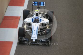 World © Octane Photographic Ltd. Williams Martini Racing, Williams Mercedes FW38 – Valtteri Bottas. Friday 25th November 2016, F1 Abu Dhabi GP - Practice 2, Yas Marina circuit, Abu Dhabi. Digital Ref :