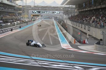 World © Octane Photographic Ltd. Williams Martini Racing, Williams Mercedes FW38 – Felipe Massa. Friday 25th November 2016, F1 Abu Dhabi GP - Practice 2, Yas Marina circuit, Abu Dhabi. Digital Ref :