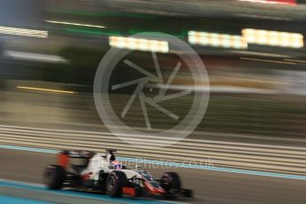 World © Octane Photographic Ltd. Haas F1 Team VF-16 – Romain Grosjean. Friday 25th November 2016, F1 Abu Dhabi GP - Practice 2, Yas Marina circuit, Abu Dhabi. Digital Ref :