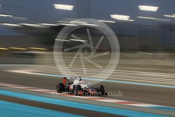 World © Octane Photographic Ltd. Haas F1 Team VF-16 – Romain Grosjean. Friday 25th November 2016, F1 Abu Dhabi GP - Practice 2, Yas Marina circuit, Abu Dhabi. Digital Ref :