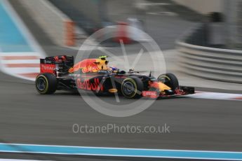 World © Octane Photographic Ltd. Red Bull Racing RB12 – Max Verstappen. Friday 25th November 2016, F1 Abu Dhabi GP - Practice 2, Yas Marina circuit, Abu Dhabi. Digital Ref :