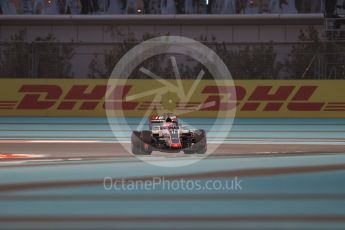 World © Octane Photographic Ltd. Haas F1 Team VF-16 – Romain Grosjean. Friday 25th November 2016, F1 Abu Dhabi GP - Practice 2, Yas Marina circuit, Abu Dhabi. Digital Ref :