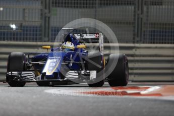 World © Octane Photographic Ltd. Sauber F1 Team C35 – Marcus Ericsson. Friday 25th November 2016, F1 Abu Dhabi GP - Practice 2, Yas Marina circuit, Abu Dhabi. Digital Ref :