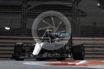 World © Octane Photographic Ltd. Mercedes AMG Petronas W07 Hybrid – Nico Rosberg. Friday 25th November 2016, F1 Abu Dhabi GP - Practice 2. Yas Marina circuit, Abu Dhabi. Digital Ref :