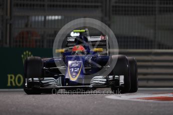 World © Octane Photographic Ltd. Sauber F1 Team C35 – Felipe Nasr. Friday 25th November 2016, F1 Abu Dhabi GP - Practice 2, Yas Marina circuit, Abu Dhabi. Digital Ref :
