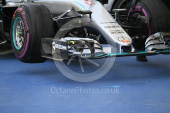 World © Octane Photographic Ltd. Mercedes AMG Petronas W07 Hybrid being scrutineered – Nico Rosberg. Saturday 26th November 2016, F1 Abu Dhabi GP - Practice 3. Yas Marina circuit, Abu Dhabi. Digital Ref :