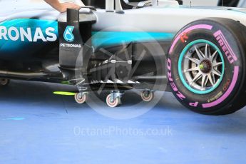 World © Octane Photographic Ltd. Mercedes AMG Petronas W07 Hybrid being scrutineered – Nico Rosberg. Saturday 26th November 2016, F1 Abu Dhabi GP - Practice 3. Yas Marina circuit, Abu Dhabi. Digital Ref :