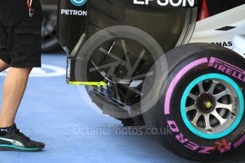 World © Octane Photographic Ltd. Mercedes AMG Petronas W07 Hybrid being scrutineered – Nico Rosberg. Saturday 26th November 2016, F1 Abu Dhabi GP - Practice 3. Yas Marina circuit, Abu Dhabi. Digital Ref :