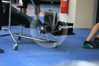 World © Octane Photographic Ltd. Mercedes AMG Petronas W07 Hybrid being scrutineered – Nico Rosberg. Saturday 26th November 2016, F1 Abu Dhabi GP - Practice 3. Yas Marina circuit, Abu Dhabi. Digital Ref :