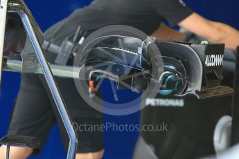 World © Octane Photographic Ltd. Mercedes AMG Petronas W07 Hybrid being scrutineered – Nico Rosberg. Saturday 26th November 2016, F1 Abu Dhabi GP - Practice 3. Yas Marina circuit, Abu Dhabi. Digital Ref :