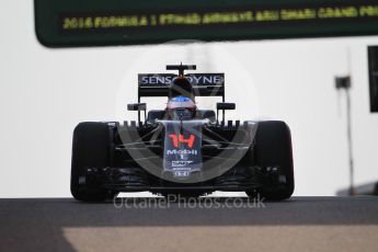 World © Octane Photographic Ltd. McLaren Honda MP4-31 – Fernando Alonso. Saturday 26th November 2016, F1 Abu Dhabi GP - Practice 3, Yas Marina circuit, Abu Dhabi. Digital Ref :