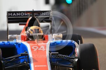 World © Octane Photographic Ltd. Manor Racing MRT05 - Pascal Wehrlein. Saturday 26th November 2016, F1 Abu Dhabi GP - Practice 3, Yas Marina circuit, Abu Dhabi. Digital Ref :