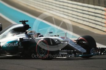 World © Octane Photographic Ltd. Mercedes AMG Petronas W07 Hybrid – Lewis Hamilton. Saturday 26th November 2016, F1 Abu Dhabi GP - Practice 3. Yas Marina circuit, Abu Dhabi. Digital Ref :