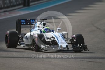 World © Octane Photographic Ltd. Williams Martini Racing, Williams Mercedes FW38 – Felipe Massa. Saturday 26th November 2016, F1 Abu Dhabi GP - Practice 3, Yas Marina circuit, Abu Dhabi. Digital Ref :