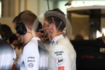 World © Octane Photographic Ltd. McLaren Honda MP4-31 – Jenson Button. Saturday 26th November 2016, F1 Abu Dhabi GP - Practice 3, Yas Marina circuit, Abu Dhabi. Digital Ref :