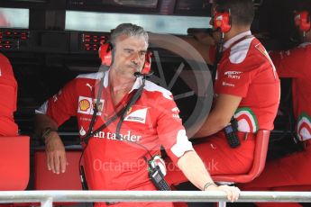 World © Octane Photographic Ltd. Scuderia Ferrari -Maurizio Arrivabene on the Pit wall. Saturday 26th November 2016, F1 Abu Dhabi GP - Practice 3, Yas Marina circuit, Abu Dhabi. Digital Ref :