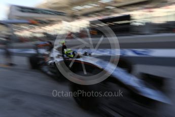 World © Octane Photographic Ltd. Sahara Force India VJM09 - Sergio Perez. Saturday 26th November 2016, F1 Abu Dhabi GP - Practice 3, Yas Marina circuit, Abu Dhabi. Digital Ref :