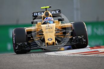 World © Octane Photographic Ltd. Renault Sport F1 Team RS16 – Jolyon Palmer. Saturday 26th November 2016, F1 Abu Dhabi GP - Qualifying, Yas Marina circuit, Abu Dhabi. Digital Ref :