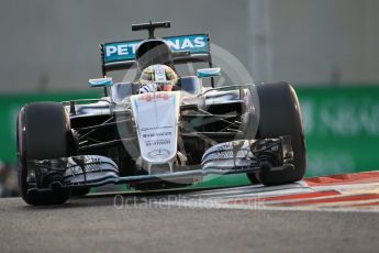 World © Octane Photographic Ltd. Mercedes AMG Petronas W07 Hybrid – Lewis Hamilton. Saturday 26th November 2016, F1 Abu Dhabi GP - Qualifying. Yas Marina circuit, Abu Dhabi. Digital Ref :