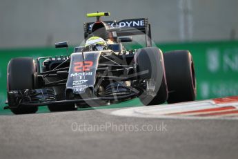 World © Octane Photographic Ltd. McLaren Honda MP4-31 – Jenson Button. Saturday 26th November 2016, F1 Abu Dhabi GP - Qualifying, Yas Marina circuit, Abu Dhabi. Digital Ref :