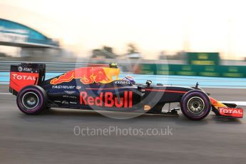 World © Octane Photographic Ltd. Red Bull Racing RB12 – Max Verstappen. Saturday 26th November 2016, F1 Abu Dhabi GP - Qualifying, Yas Marina circuit, Abu Dhabi. Digital Ref :