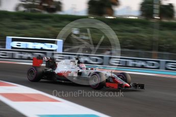 World © Octane Photographic Ltd. Haas F1 Team VF-16 – Romain Grosjean. Saturday 26th November 2016, F1 Abu Dhabi GP - Qualifying, Yas Marina circuit, Abu Dhabi. Digital Ref :