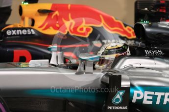 World © Octane Photographic Ltd. Mercedes AMG Petronas W07 Hybrid – Lewis Hamilton and Red Bull Racing RB12. Saturday 26th November 2016, F1 Abu Dhabi GP - Qualifying. Yas Marina circuit, Abu Dhabi. Digital Ref :