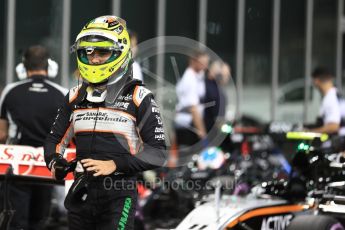 World © Octane Photographic Ltd. Sahara Force India VJM09 - Sergio Perez. Saturday 26th November 2016, F1 Abu Dhabi GP - Qualifying, Yas Marina circuit, Abu Dhabi. Digital Ref :