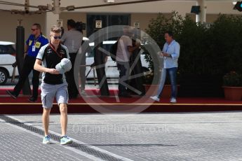 World © Octane Photographic Ltd. Sahara Force India - Nico Hulkenberg. Saturday 26th November 2016, F1 Abu Dhabi GP - Paddock, Yas Marina circuit, Abu Dhabi. Digital Ref : 1764LB1D0015