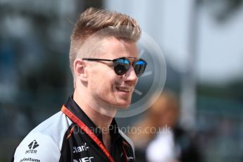 World © Octane Photographic Ltd. Sahara Force India - Nico Hulkenberg. Saturday 26th November 2016, F1 Abu Dhabi GP - Paddock, Yas Marina circuit, Abu Dhabi. Digital Ref : 1764LB1D0044