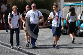 World © Octane Photographic Ltd. Williams Martini Racing, Williams Mercedes FW38 – Valtteri Bottas with Guests. Saturday 26th November 2016, F1 Abu Dhabi GP - Paddock, Yas Marina circuit, Abu Dhabi. Digital Ref : 1764LB1D0188