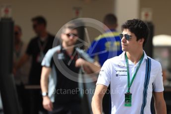 World © Octane Photographic Ltd. Williams Martini Racing, Williams Mercedes FW38 Development Driver – Lance Stroll. Saturday 26th November 2016, F1 Abu Dhabi GP - Paddock, Yas Marina circuit, Abu Dhabi. Digital Ref : 1764LB1D0217