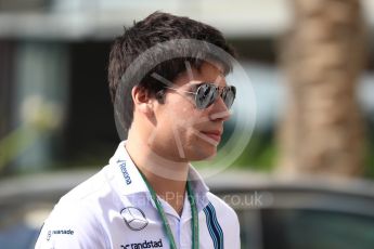 World © Octane Photographic Ltd. Williams Martini Racing, Williams Mercedes FW38 Development Driver – Lance Stroll. Saturday 26th November 2016, F1 Abu Dhabi GP - Paddock, Yas Marina circuit, Abu Dhabi. Digital Ref : 1764LB1D0231