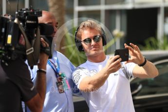 World © Octane Photographic Ltd. Mercedes AMG Petronas W07 Hybrid – Nico Rosberg. Saturday 26th November 2016, F1 Abu Dhabi GP - Paddock. Yas Marina circuit, Abu Dhabi. Digital Ref : 1764LB1D0297