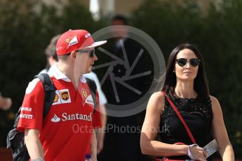 World © Octane Photographic Ltd. Scuderia Ferrari SF16-H – Kimi Raikkonen and wife Minttu Virtanen. Saturday 26th November 2016, F1 Abu Dhabi GP - Paddock, Yas Marina circuit, Abu Dhabi. Digital Ref : 1764LB1D0333