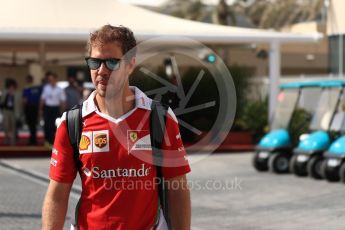 World © Octane Photographic Ltd. Scuderia Ferrari SF16-H – Sebastian Vettel. Saturday 26th November 2016, F1 Abu Dhabi GP - Paddock, Yas Marina circuit, Abu Dhabi. Digital Ref : 1764LB1D0379
